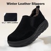 image:imageWomens Orthopedic Diabetic Winter Slippers Comfortable Wide Toe Box Arch Support Plantar Fasciitis House Slip On Loafers Casual Warm Orthotic Flat Feet Walking Shoes for Foot and Heel Pain ReliefK1black