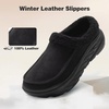 image:imageWomens Orthopedic Diabetic Winter Slippers Comfortable Wide Toe Box Plantar Fasciitis Arch Support Slip On Loafers Casual Flat Feet Winter Warm House Walking Shoes for Foot and Heel Pain ReliefK1black