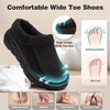 image:imageWomens Orthopedic Diabetic Winter Slippers Comfortable Wide Toe Box Plantar Fasciitis Arch Support Slip On Loafers Casual Flat Feet Winter Warm House Walking Shoes for Foot and Heel Pain ReliefK1black