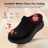 image:imageWomens Orthopedic Diabetic Winter Slippers Comfortable Wide Toe Box Plantar Fasciitis Arch Support Slip On Loafers Casual Flat Feet Winter Warm House Walking Shoes for Foot and Heel Pain ReliefK1black