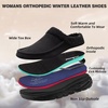 image:imageWomens Orthopedic Diabetic Winter Slippers Comfortable Wide Toe Box Plantar Fasciitis Arch Support Slip On Loafers Casual Flat Feet Winter Warm House Walking Shoes for Foot and Heel Pain ReliefK1black