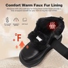 image:imageWomens Orthopedic Leather Winter Ankle Boots Comfortable Wide Tox Box Warm Diabetic Arch Support Plantar Fasciitis Dress Oxfords Orthotic Casual Hook and Loop Walking Shoes for Foot and Heel PainK1black