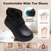 image:imageWomens Orthopedic Leather Winter Ankle Boots Comfortable Wide Tox Box Warm Diabetic Arch Support Plantar Fasciitis Dress Oxfords Orthotic Casual Hook and Loop Walking Shoes for Foot and Heel PainK1black