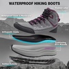 image:imageWomens Orthopedic Plantar Fasciitis Boots Comfortable Arch Support Waterproof Hiking Walking Trekking Trail Sneakers Flat Feet Orthotic Mid Ankle Support Work Shoes for Foot and Heel Pain ReliefW1grey