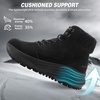 image:imageWomens Orthopedic Wide Snow Boots Comfortable Winter Plantar Fasciitis Arch Support Diabetic Walking Shoes Orthotic Leather Casual Trekking Warm Insulated Mid Ankle Boots for Foot Heel Pain ReliefK1black
