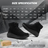 image:imageWomens Orthopedic Wide Snow Boots Comfortable Winter Plantar Fasciitis Arch Support Diabetic Walking Shoes Orthotic Leather Casual Trekking Warm Insulated Mid Ankle Boots for Foot Heel Pain ReliefK1black