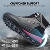image:imageWomens Orthopedic Wide Waterproof Hiking Boots Comfortable Plantar Fasciitis Diabetic Walking Running Trekking Shoes Orthotic Non Slip Flat Feet Trail Mid Ankle Support Boots for Foot Pain ReliefK1black Rose Red
