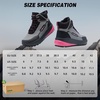 image:imageWomens Orthopedic Wide Waterproof Hiking Boots Comfortable Plantar Fasciitis Diabetic Walking Running Trekking Shoes Orthotic Non Slip Flat Feet Trail Mid Ankle Support Boots for Foot Pain ReliefK1black Rose Red