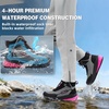 image:imageWomens Orthopedic Wide Waterproof Hiking Boots Comfortable Plantar Fasciitis Diabetic Walking Running Trekking Shoes Orthotic Non Slip Flat Feet Trail Mid Ankle Support Boots for Foot Pain ReliefK1black Rose Red