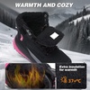 image:imageWomens Orthopedic Winter Snow Boots Wide Comfortable Diabetic Plantar Fasciitis Arch Support Waterproof Insulated Mid Hiking Boots Casual Orthotic Warm Leather Walking Shoes for Feet Heel and PainK1black