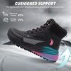 image:imageWomens Orthopedic Winter Snow Boots Wide Comfortable Diabetic Plantar Fasciitis Arch Support Waterproof Insulated Mid Hiking Boots Casual Orthotic Warm Leather Walking Shoes for Feet Heel and PainK1black