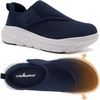 image:imageOrthoComfoot Mens Orthopedic Diabetic Wide Walking Shoes Comfortable Arch Support Plantar Fasciitis Orthotics Slip On Loafers Hammer Toes Casual Hook and Loop Shoes for Foot and Heel Pain ReliefK2dark Blue