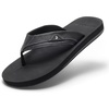 image:imageOrthoComfoot Mens Orthopedic Flip Flops Comfortable Arch Support Flat Feet Plantar Fasciitis Leather Slippers Casual Summer Outdoor Travel Beach Sandals for Foot and Heel PainW1black