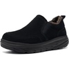 image:imageWomens Orthopedic Diabetic Winter Slippers Comfortable Wide Toe Box Arch Support Plantar Fasciitis House Slip On Loafers Casual Warm Orthotic Flat Feet Walking Shoes for Foot and Heel Pain ReliefK1black