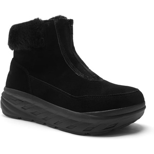 image:imageBoys Girls Kids Orthopedic Winter Snow Boots Wide Comfortable Casual Plantar Fasciitis Arch Support Orthotic Leather Walking Shoes Insulated Warm School Tennis Ankle Boots for Foot and Pain ReliefK1black