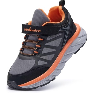 image:imageKids Orthopedic Tennis Shoes for Boys and Girls Comfortable Casual Plantar Fasciitis Arch Support Athletic Running Sneakers Little KidBig Kid School Sports Walking Shoes for Foot and Pain ReliefW3orange Black