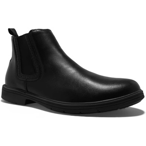 image:imageMens Orthopedic Business Leather Ankle Boots Comfortable Arch Support Plantar Fasciitis Heel Spur Formal Derby Tuxedo Oxford Casual Modern Wingtip Chelsea Boots for Foot and Heel Pain ReliefW1black