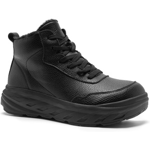 image:imageMens Orthopedic Diabetic Winter Boots Wide Toe Box Dress Comfortable Arch Support Plantar Fasciitis Leather Oxfords Walking Shoes Casual Warm Ankle Mid Boots for Foot and Neuropathy Pain ReliefK1black