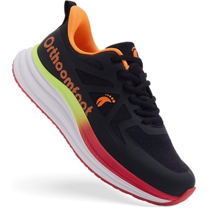 image:imageMens Orthopedic Road Running Shoes Comfortable Arch Supports Plantar Fasciitis Orthotic Fashion Sneakers Casual Flat Feet Athletic Tennis Work Walking Shoes for Foot Heel and Pain ReliefW1black1