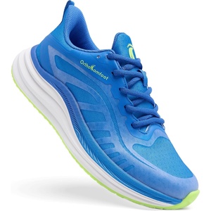 image:imageMens Orthopedic Road Running Shoes Comfortable Casual Arch Supports Plantar Fasciitis Orthotic Breathable Sneakers Casual Flat Feet Athletic Sport Tennis Work Walking Shoes for Foot and Heel PainW2blue