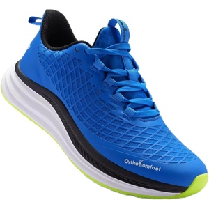 image:imageMens Orthopedic Road Running Shoes Comfortable Casual Arch Supports Plantar Fasciitis Orthotic Fashion Sneakers Flat Feet Casual Tennis Outdoor Walking Exercise Shoes for Foot Heel and Pain ReliefW2peacock Blue