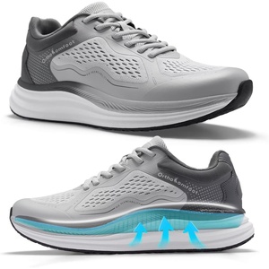 image:imageMens Orthopedic Road Running Shoes Comfortable Casual Arch Supports Plantar Fasciitis Orthotic Sports Tennis Sneakers Casual Lightweight Athletic Walking Shoes for Foot Heel and Pain ReliefW3grey