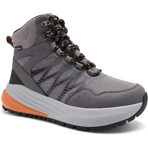 image:imageMens Orthopedic Wide Waterproof Hiking Boots Comfortable Plantar Fasciitis Work Walking Running Trekking Shoes Orthotic Non Slip Flat Feet Mid Ankle Support Trail Sneakers for Foot Pain ReliefK1grey