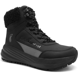 image:imageMens Orthopedic Winter Snow Boots Comfortable Wide Waterproof Plantar Fasciitis Arch Support Diabetic Walking Hiking Shoes Leather Warm Insulated Mid Ankle Boots for Foot Heel Pain ReliefK1black