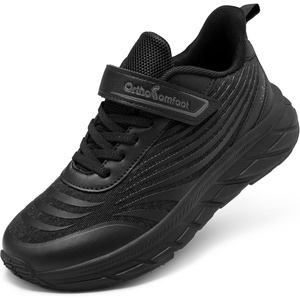 image:imageOrthoComfoot Kids Orthopedic Tennis Shoes for Boys Girls Arch Support Sneakers for Flat Feet Heel Pain amp Overpronation Orthotic Breathable Athletic Running Walking Shoes for School SportsW1black
