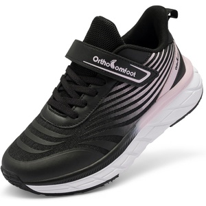 image:imageOrthoComfoot Kids Orthopedic Tennis Shoes for Boys Girls Arch Support Sneakers for Flat Feet Heel Pain amp Overpronation Orthotic Breathable Athletic Running Walking Shoes for School SportsW3black Pink