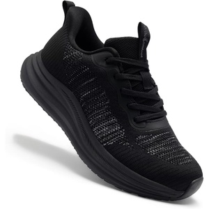image:imageOrthoComfoot Mens Orthopedic Road Running Shoes Comfortable Casual Arch Supports Plantar Fasciitis Orthotic Athletic Sneakers Casual Sports Tennis Work Walking Shoes for Foot Heel and Pain ReliefW1black