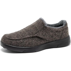 image:imageOrthoComfoot Mens Orthopedic Slippers Walking Shoes with Arch Support Slip On Loafers for Plantar Fasciitis Casual Flat Feet Hook and Loop Mule Clogs for Foot and Heel Pain ReliefW2brown