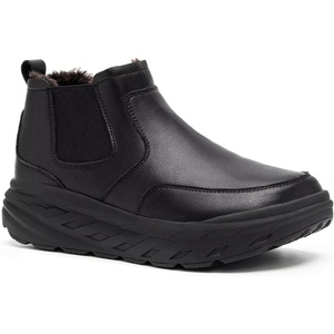 image:imageOrthoComfoot Mens Orthopedic Wide Leather Winter Ankle Boots Comfortable Arch Support Dress Shoes for Diabetic Casual Plantar Fasciitis Walking Shoes for Foot and Heel Pain ReliefK1black