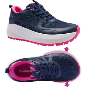 image:imageOrthoComfoot Womens Orthopedic Wide Plantar Fasciitis ShoesComfortable Arch Support Flat Feet Orthotic Sports SneakersCasual Hammer Toes Trekking Walking Running Shoes for Foot Heel and Pain ReliefK1dark Blue