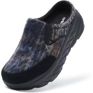 image:imageWomens Orthopedic Diabetic Wide Slippers Comfortable Arch Support Plantar Fasciitis House Slip On Loafers Casual Flat Feet Winter Warm Walking Shoes for Foot and Heel Pain ReliefK1navyBrown