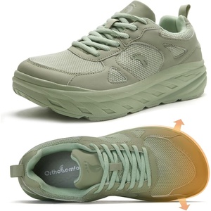 image:imageWomens Orthopedic Diabetic Wide Toe Box Walking Shoes Comfortable Arch Support Plantar Fasciitis Orthotic Swollen Sneakers Casual Flat Feet Tennis Walking Shoes for Foot Heel and Pain ReliefK2green