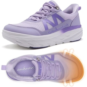image:imageWomens Orthopedic Diabetic Wide Walking Shoes Comfortable Arch Support Plantar Fasciitis Orthotic Slip OnOff Sport Running Sneakers Casual Flat Feet Swollen Athletic Shoes for Foot Heel and PainK2purple