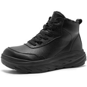 image:imageWomens Orthopedic Diabetic Winter Boots Wide Toe Box Comfortable Arch Support Plantar Fasciitis Dress Leather Oxfords Walking Shoes Casual Warm Snow Mid Ankle Boots for Neuropathy and Foot PainK1black