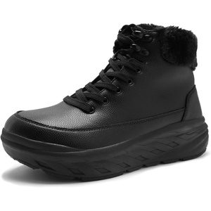image:imageWomens Orthopedic Diabetic Winter Boots Wide Toe Box Comfortable Arch Support Plantar Fasciitis Leather Oxfords Shoes Casual Warm Walking Snow Ankle Mid Boots for Neuropathy and Heel Pain ReliefK1black