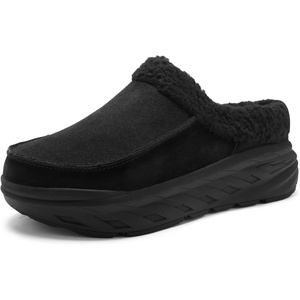image:imageWomens Orthopedic Diabetic Winter Slippers Comfortable Wide Toe Box Plantar Fasciitis Arch Support Slip On Loafers Casual Flat Feet Winter Warm House Walking Shoes for Foot and Heel Pain ReliefK1black