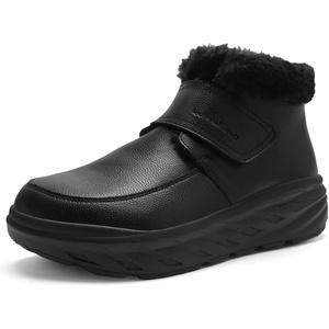 image:imageWomens Orthopedic Leather Winter Ankle Boots Comfortable Wide Tox Box Warm Diabetic Arch Support Plantar Fasciitis Dress Oxfords Orthotic Casual Hook and Loop Walking Shoes for Foot and Heel PainK1black