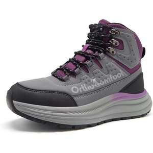 image:imageWomens Orthopedic Plantar Fasciitis Boots Comfortable Arch Support Waterproof Hiking Walking Trekking Trail Sneakers Flat Feet Orthotic Mid Ankle Support Work Shoes for Foot and Heel Pain ReliefW1grey