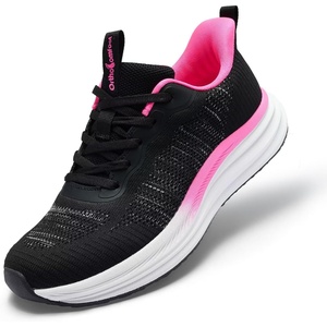image:imageWomens Orthopedic Road Running Shoes Comfortable Arch Support Plantar Fasciitis Orthotic Sports Sneakers Supportive Casual Outdoor Work Tennis Walking Shoes for Foot Heel and Pain ReliefW1black