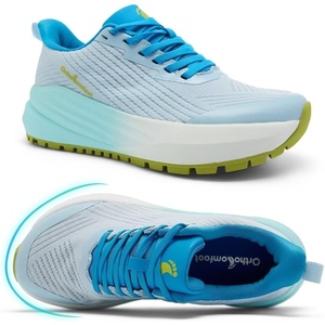 image:imageWomens Orthopedic Wide Plantar Fasciitis Shoes Comfortable Arch Support Diabetic Orthotic Flat Feet Trail Running Athletic Hiking Sneakers Casual Sports Trekking Walking Shoes for Foot Heel PainK2light Blue