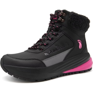 image:imageWomens Orthopedic Winter Snow Boots Wide Comfortable Diabetic Plantar Fasciitis Arch Support Waterproof Insulated Mid Hiking Boots Casual Orthotic Warm Leather Walking Shoes for Feet Heel and PainK1black