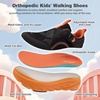 image:imageBoys Girls Kids Orthopedic Tennis Shoes Wide Toe Box Comfortable Casual Plantar Fasciitis Arch Support School Athletic Running Sneakers Lightweight Orthotic Sports Walking Shoes for Foot and PainK1black