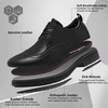 image:imageMens Orthopedic Business Leather Dress Shoes Comfortable Arch Support Plantar Fasciitis Formal Tuxedo Oxford Flat Feet Casual Modern Classic Wingtip Walking Shoes for Foot and Heel Pain ReliefW1black