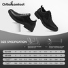 image:imageMens Orthopedic Business Leather Dress Shoes Comfortable Arch Support Plantar Fasciitis Formal Tuxedo Oxford Flat Feet Casual Modern Classic Wingtip Walking Shoes for Foot and Heel Pain ReliefW1black