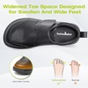 image:imageMens Orthopedic Diabetic Extra Wide Leather Dress Shoes Comfortable Arch Support Hammer Toes Walking Shoes for Plantar Fasciitis Casual Orthotic Slip On Laofers for Foot and Heel PainKk1black