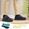 image:imageMens Orthopedic Diabetic Extra Wide Leather Dress Shoes Comfortable Arch Support Hammer Toes Walking Shoes for Plantar Fasciitis Casual Orthotic Slip On Laofers for Foot and Heel PainKk1black